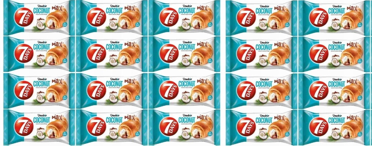 Levně 20 x 110 g 7DAYS Max Double rohlíček kokosový kakaový Karton