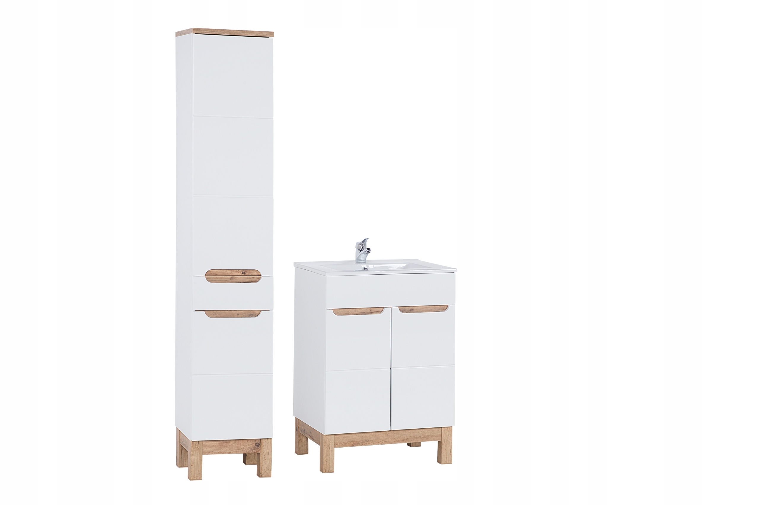 Nábytková sestava 60 cm s umyvadlem a vysokou skříňkou