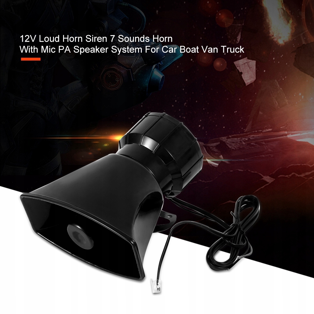 12V głośna syrena klaksonu 7 głośników róg z EAN (GTIN) 4894054624710
