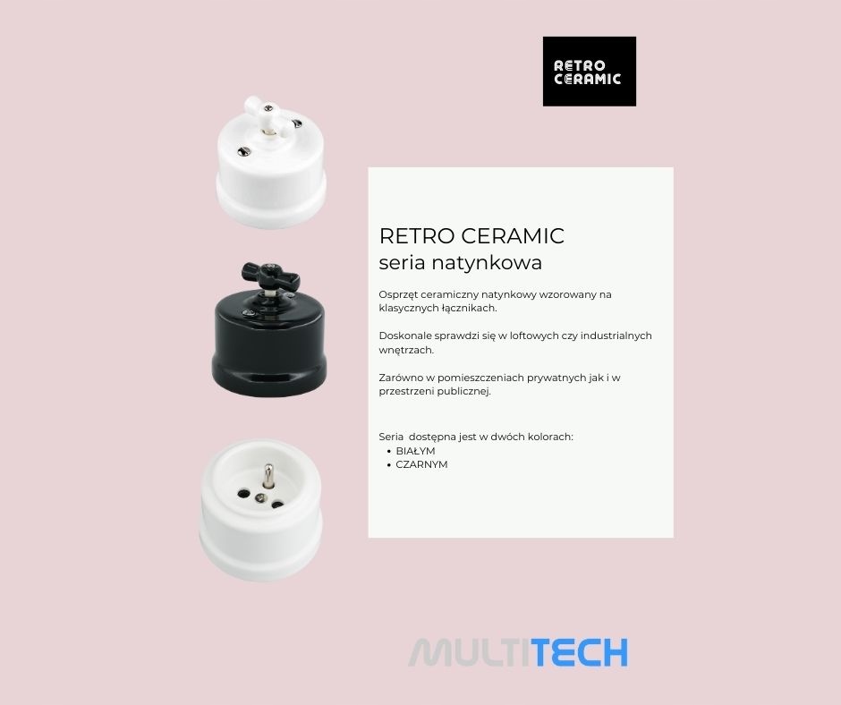 Krzyżowy OBROTOWY natynkowy 'Retro ceramic' CZARNY EAN (GTIN) 5905476934178