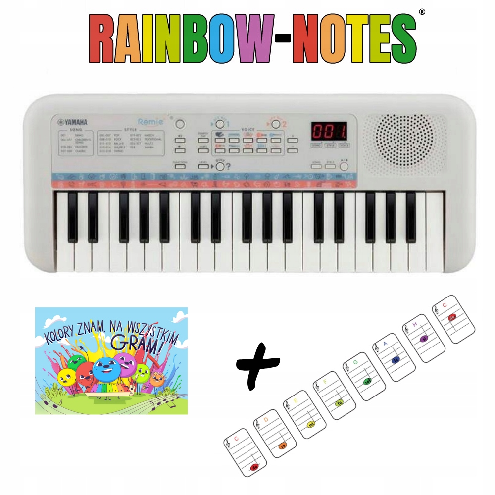 Klávesnice Yamaha PSS-E30 Kniha, Noty Samolepky Na Učení Pro Nejmenší