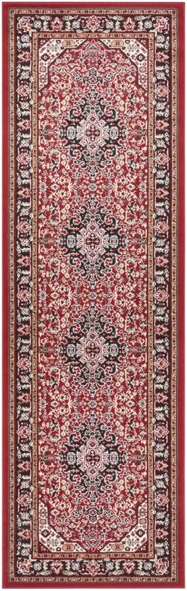 Behúň 80x250 cm, moderný vzor do predsiene-chodby, červeno-krémový