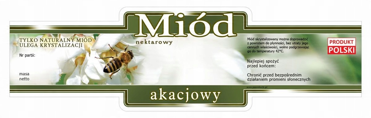 

Etykiety ozdobne na miód akacjowy (100szt) E216