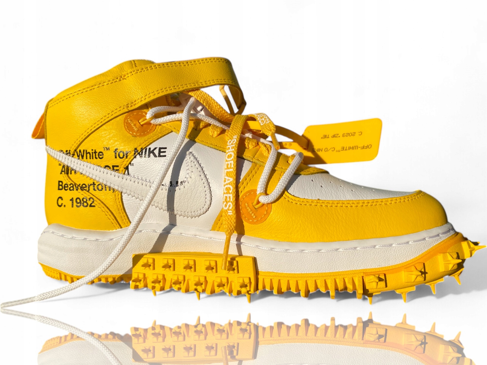 Nike Air Force 1 MID Sp Off White Varsity Maize oryginalne kolekcjonerskie