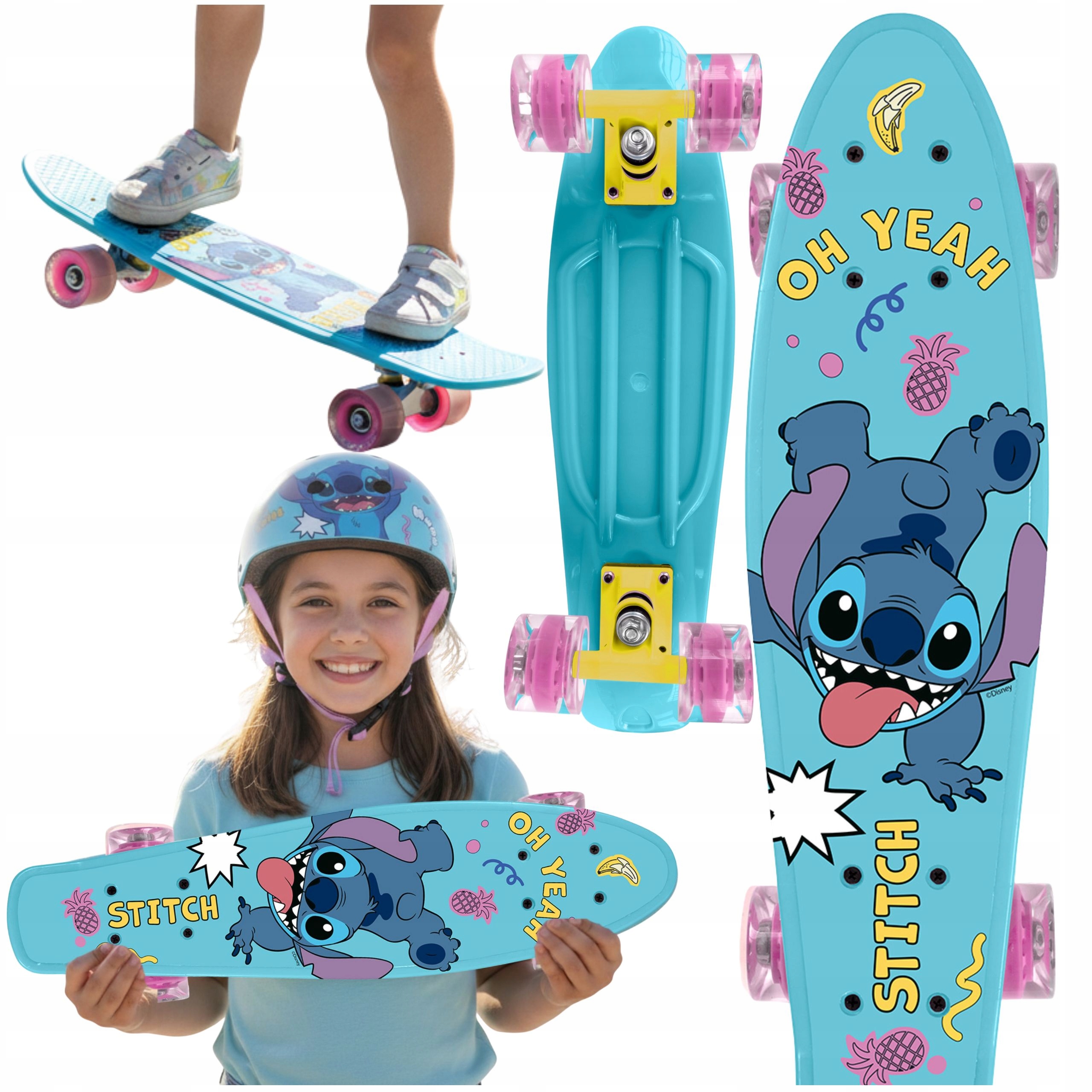 Deskorolka Dziecięca Fiszka Stitch 55cm Do 50 Kg