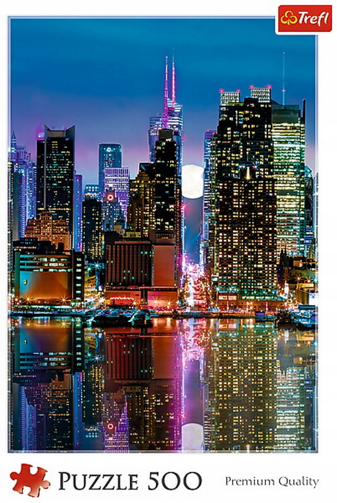 PUZZLE 500 EL KSIĘŻYC NAD MANHATTANEM WIEŻOWCE NOCĄ TREFL Kod producenta 37261