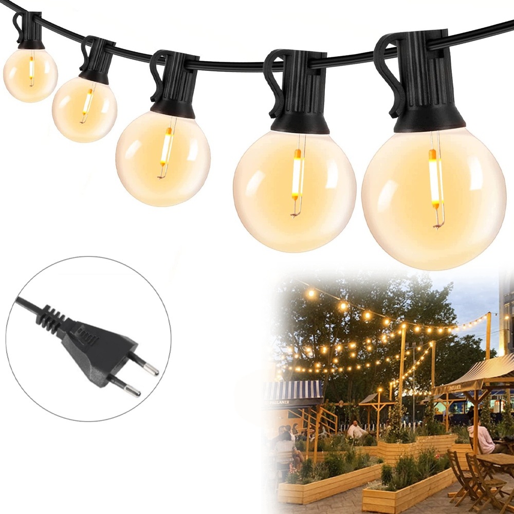 Světelné Girlandy Žárovky Ozdobné Solární Led Lampy Na Provázku 15 M