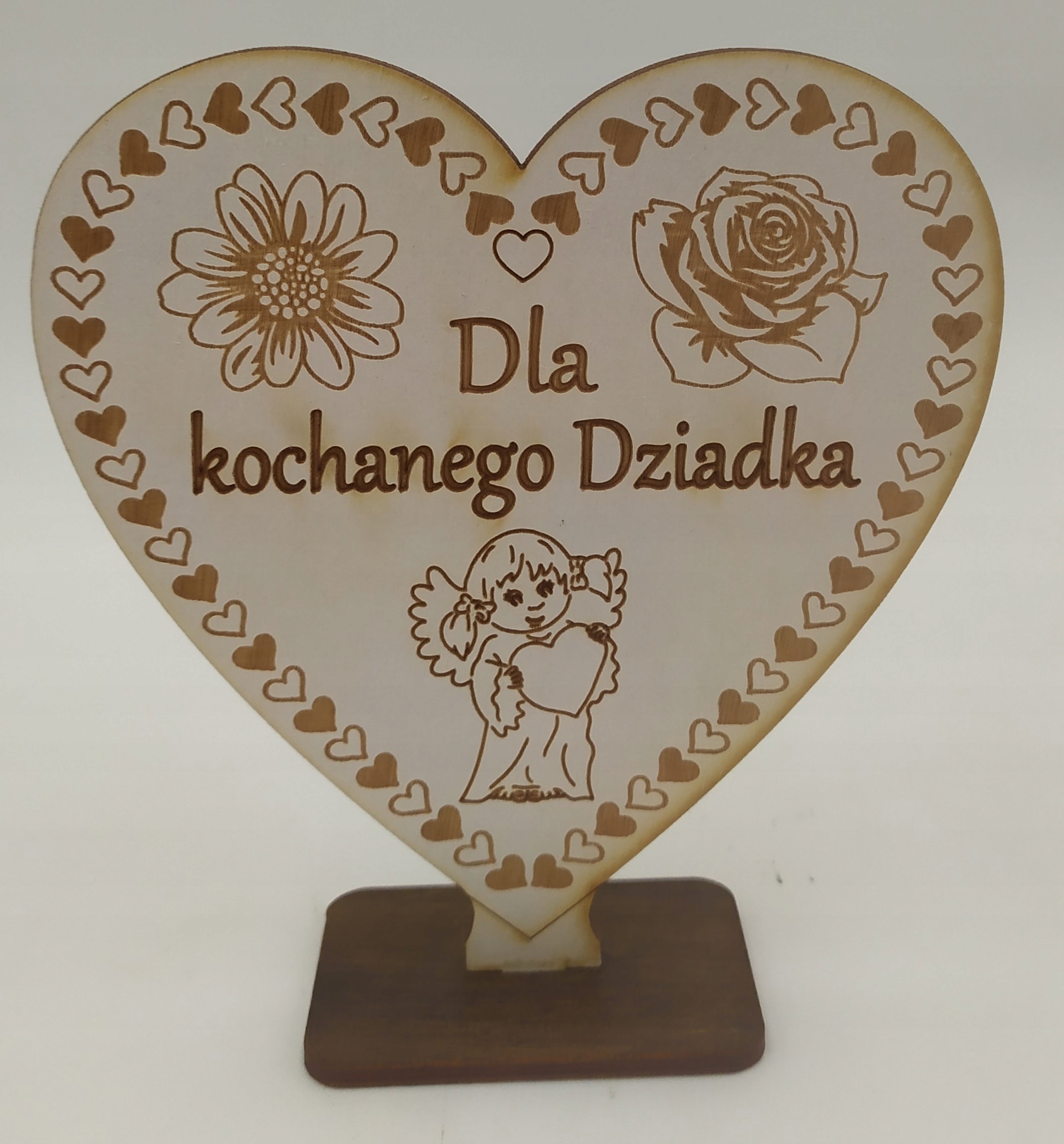 serce drewniane zawieszka DZIADEK 10cm — 5