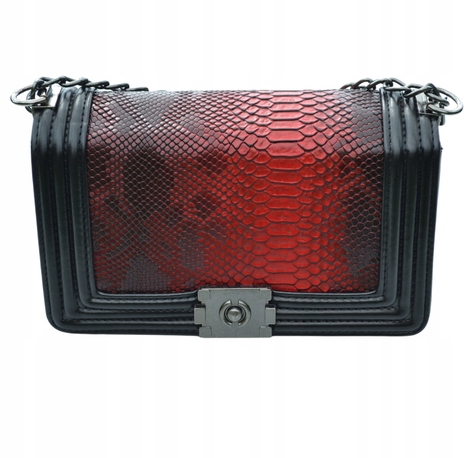 TOREBKA CHANELKA ŁAŃCUCH WYSOKA JAKOŚĆ WĘŻOWY WZÓR