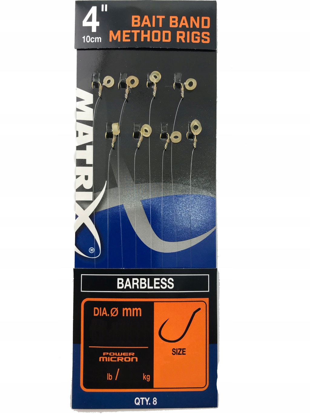 Matrix 4" Przypon size 18 barbless x 8 bands