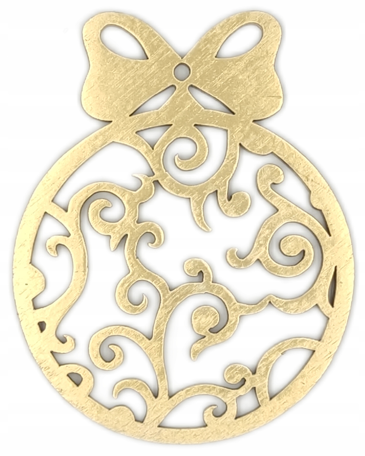 DREWNIANA BOMBKA NA CHOINKĘ zawieszka złota