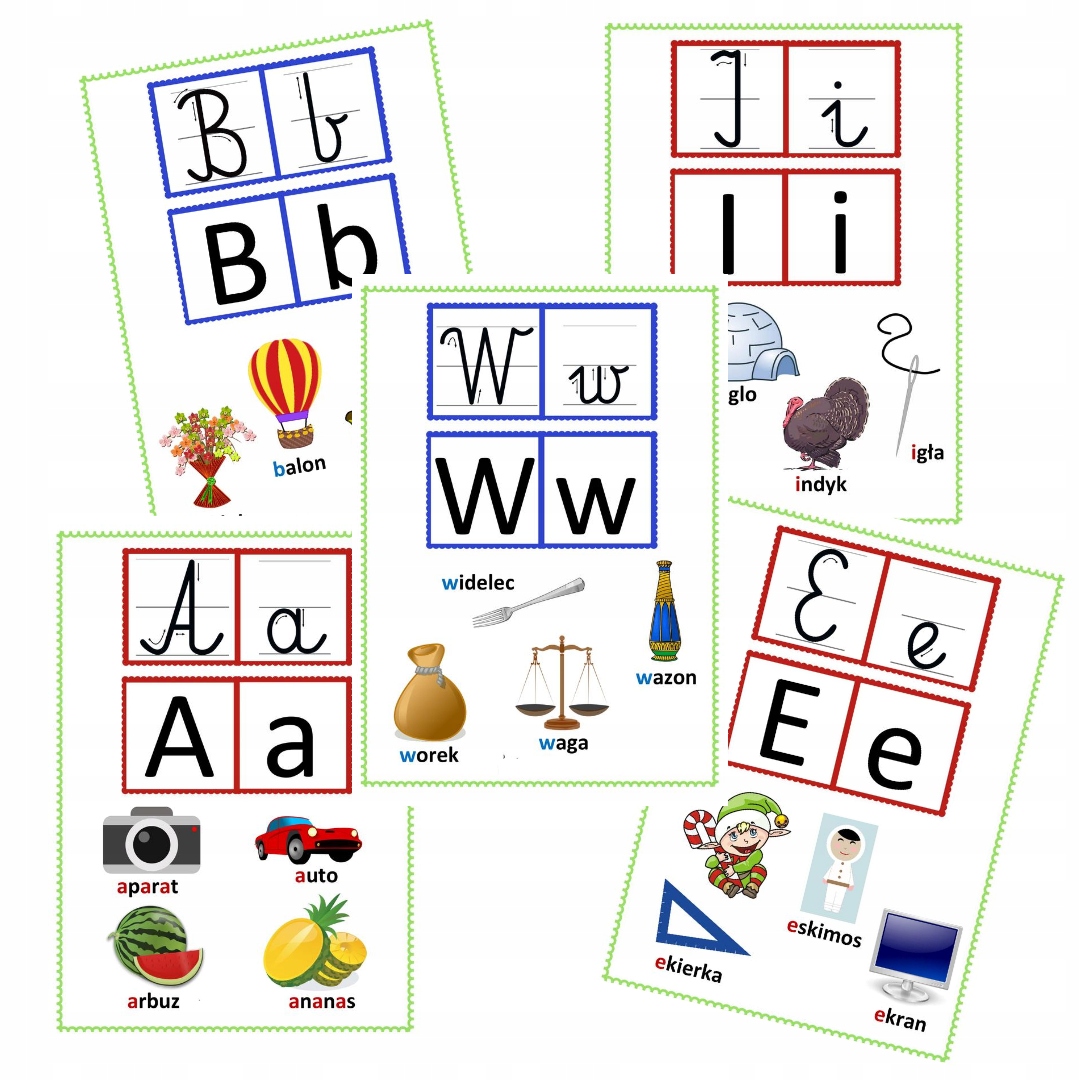 

Alfabet litery plansze edukacyjne 13x19 cm