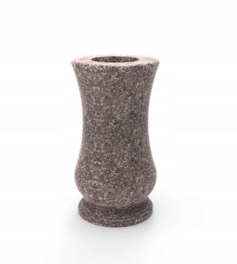 Granitová náhrobní váza na hřbitov Tulipán Hnědá 28 cm Kulatý