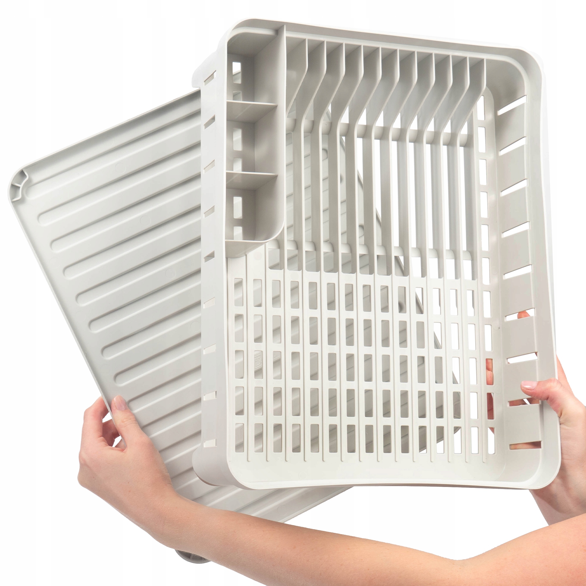 SUSZARKA DO NACZYŃ Z OCIEKACZEM JEDNOPOZIOMOWA NA SZTUĆCE BIAŁA Marka Kadax