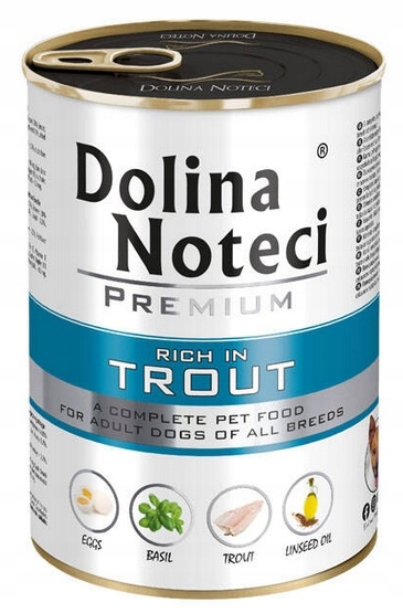 DOLINA NOTECI PREMIUM Karma mokra dla psa PSTRĄG 400g