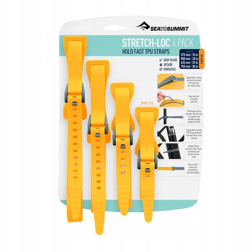 Sada 4 upevňovacích pásů Stretch-Loc Sea To Summit – žlutá