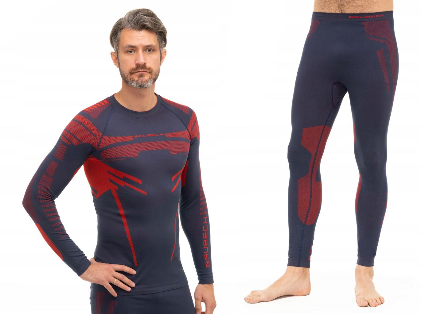 Komplet Zestaw męski termoaktywny Brubeck Dry czerwony bielizna L