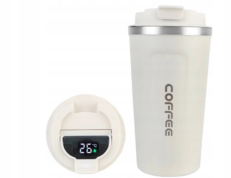 KUBEK TERMICZNY TERMOS 510 ML NA KAWĘ HERBATĘ WYŚWIETLACZ EKRAN LCD SMART