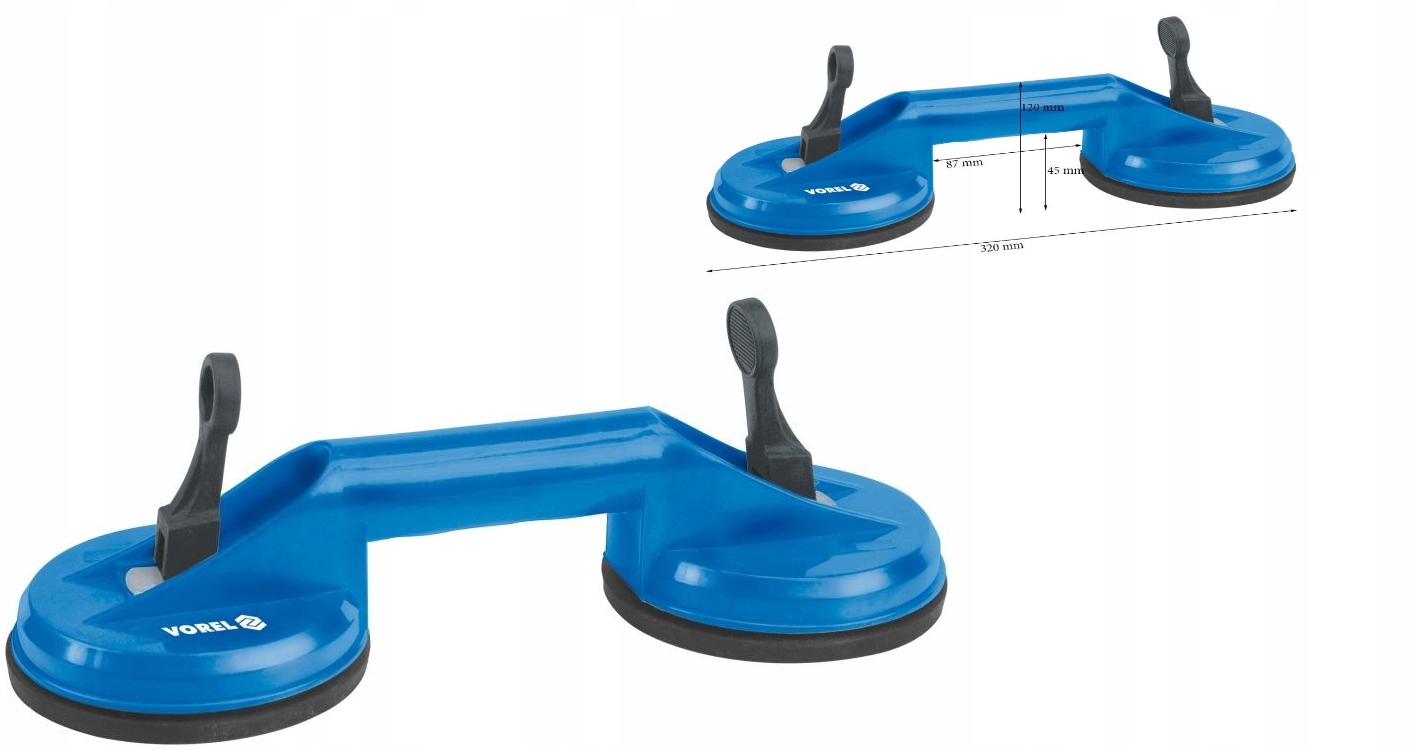 Держатель присоска для стекол 2 x 115 мм грузоподъемность 70 кг