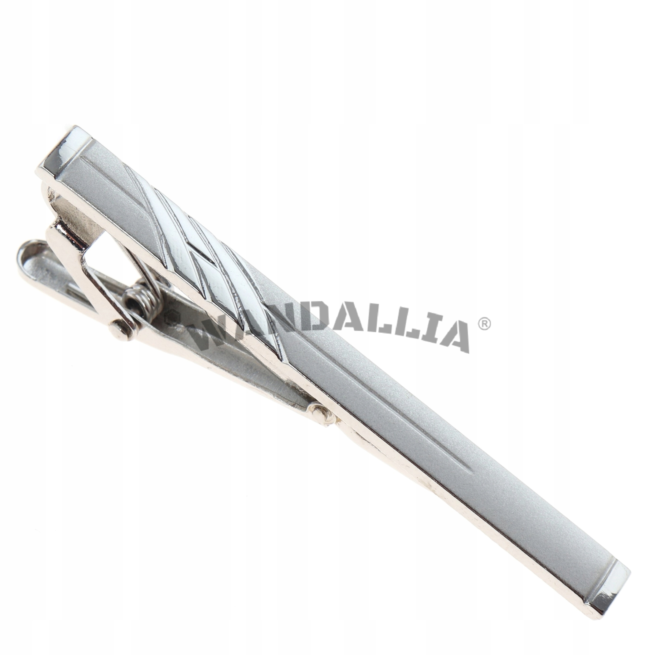 WANDALLIA Spinka do Krawata SP-KR-61 Klasyczna Srebrna dł.6cm Marka Wandallia