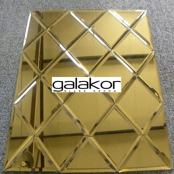 Lustro Fazowane Glamour 42x254 Złote Typ lustra ścienne