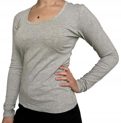 

Bluzka casual z długim rękawem, okrągłym dekoltem