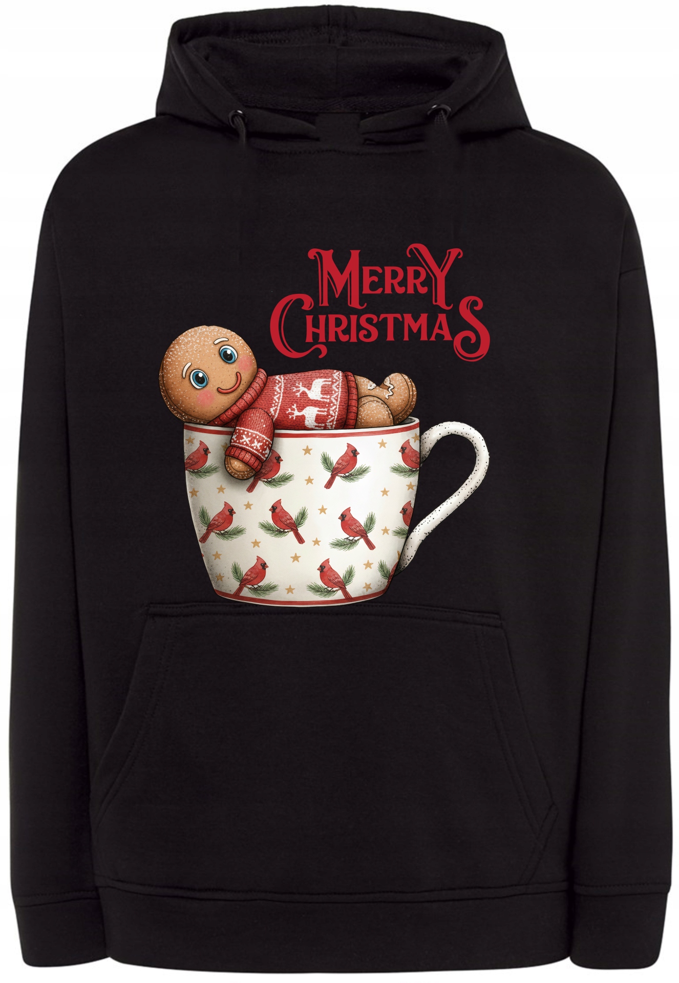 Vánoční Mikina s kapucí Pierni v šálku Vánoce r.XXL