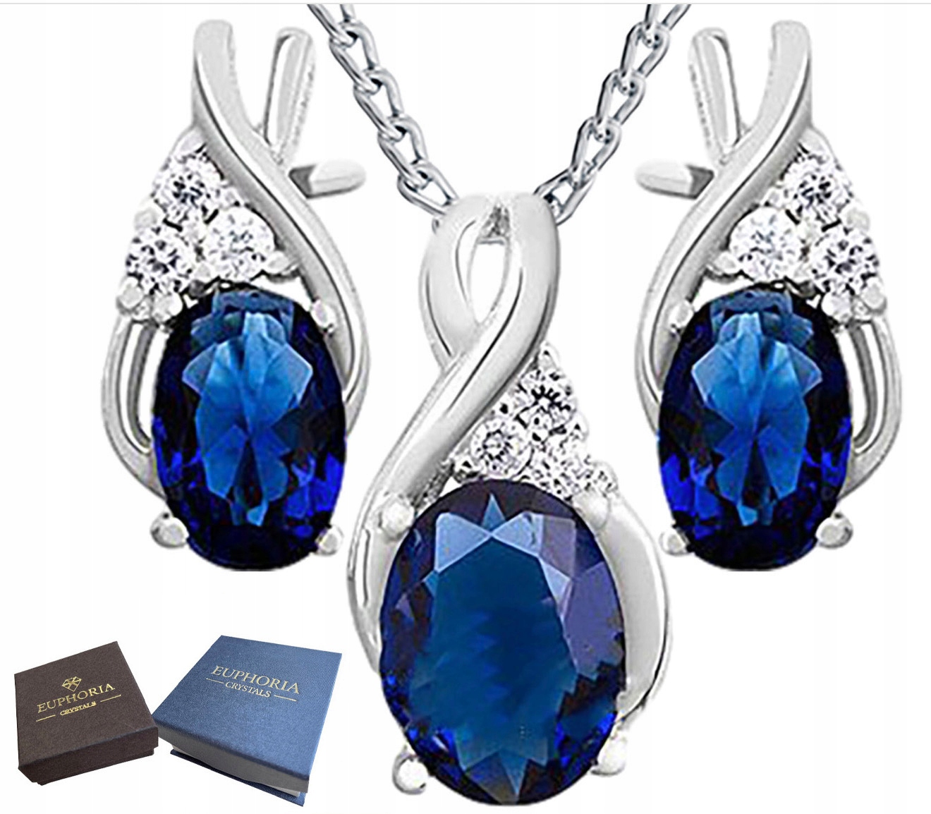 Náušnice Náhrdelník Stříbrné šperky 925 Sada Zirkony pro maminku