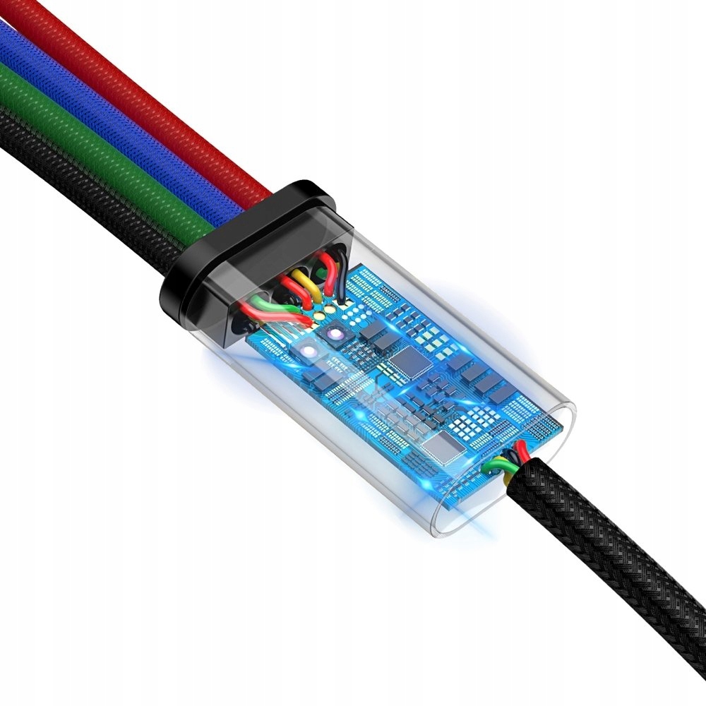 BASEUS 4в1 кабель Lightning / 2x USB C / micro USB 1,2 м разъемы USB-USB Type C