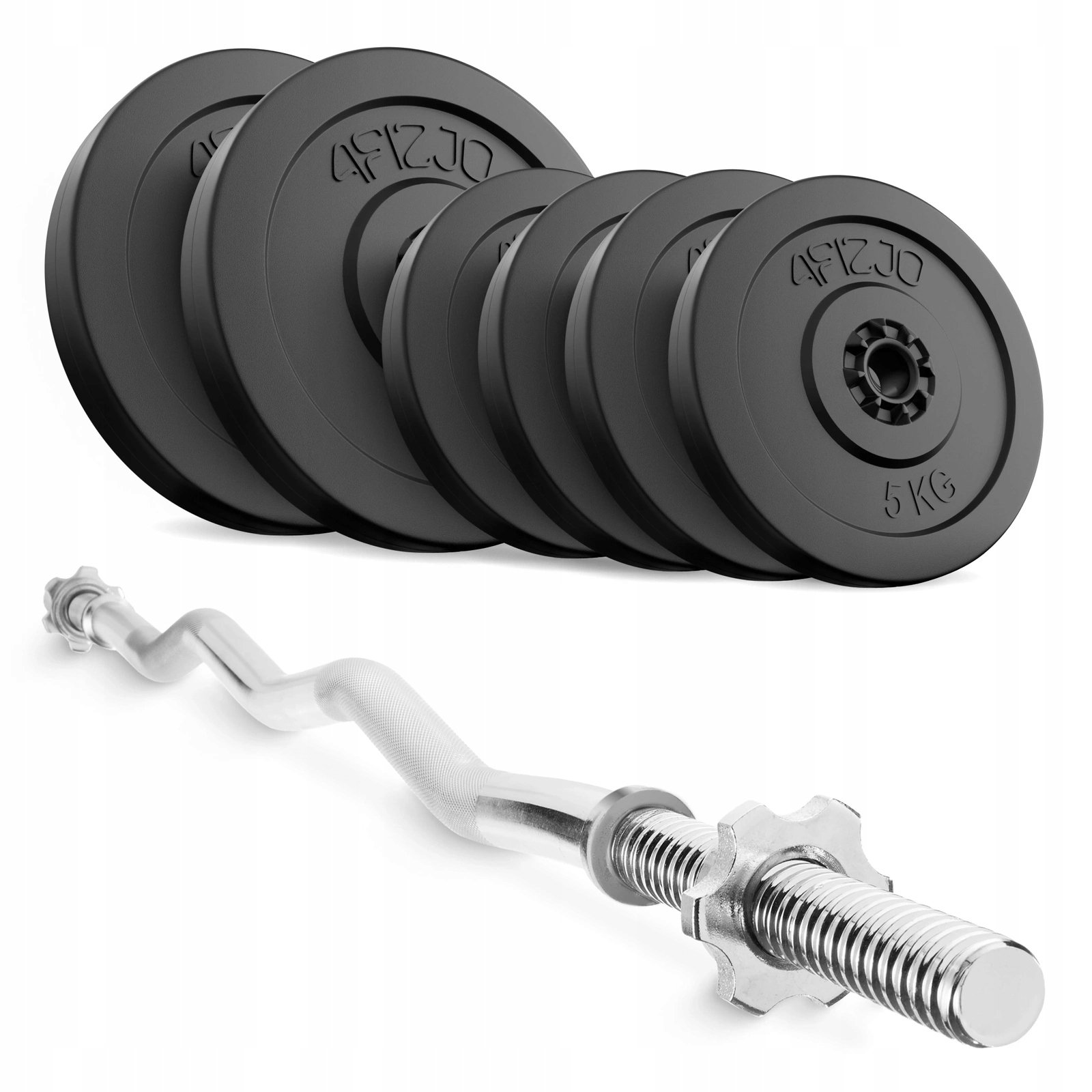 Zestaw Kulturystyczny Sztanga Gryf Lekko Łamany 120 CM Obciążenie 40 Kg