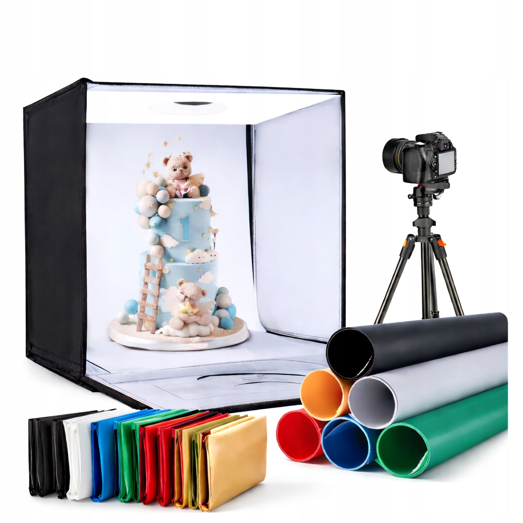 Box Fotograficzny Led 50x50x50cm Namiot bezcieniowy 160 Led 6 teł Cri 90+