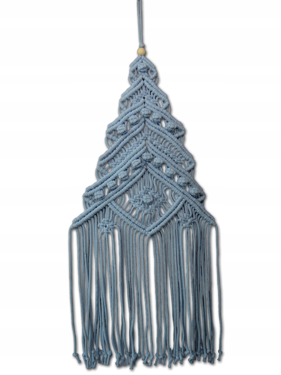 Makramé závěsná ozdoba na zeď Boho vánoční stromeček Vánoce bez světýlek