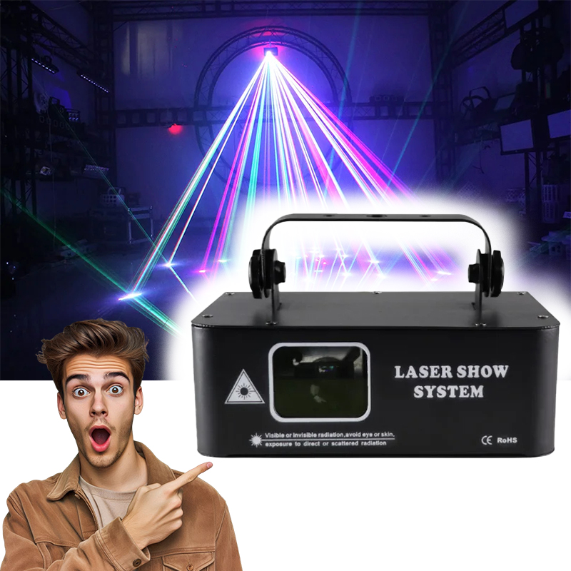 Scénický laser Rgb DMX 128 vzorov Reakcia na hudbu Párty Klub Domovka