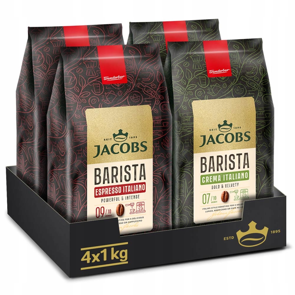 Kawa ziarnista Jacobs Barista Espresso, Crema Italiano 4x 1kg