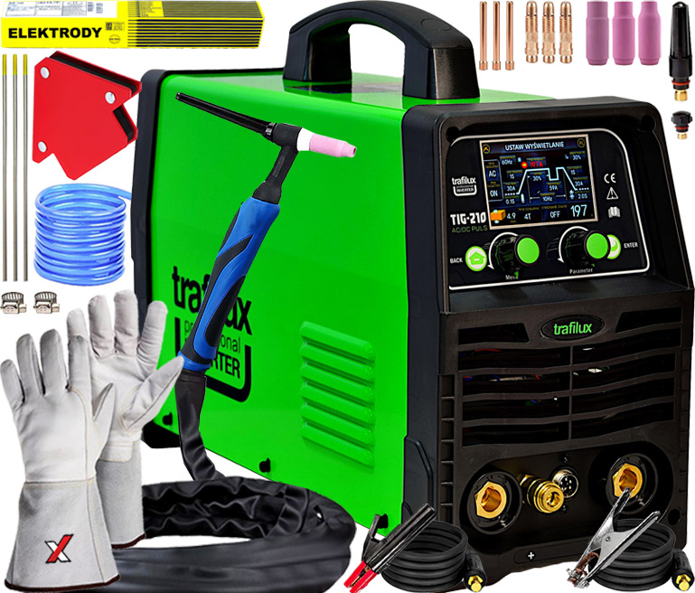 Svařovač Trafilux Tig 210 Hf LCD Puls Synergie Ac DC 200A Bi-Level 6 vln