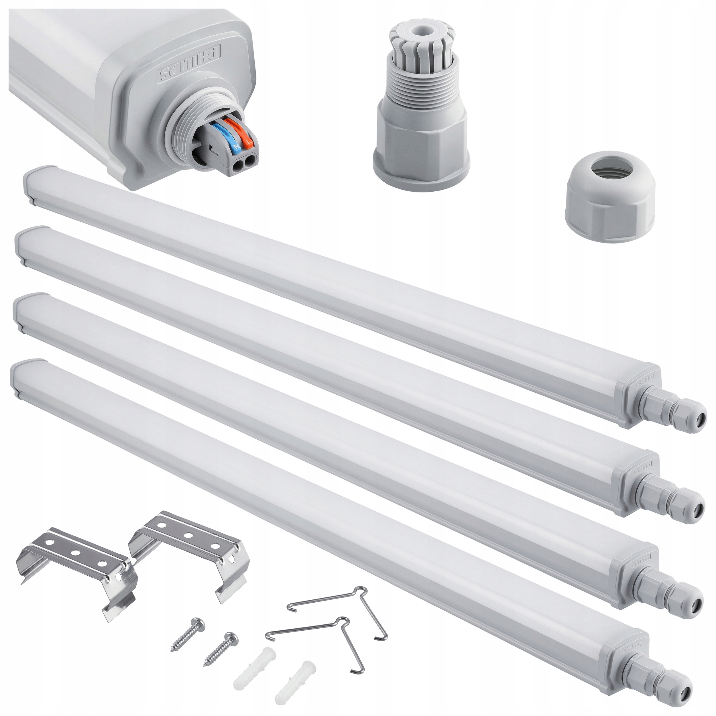 Hermetické Led svietidlo 30W 6500K 3600lm 120cm Phillips Nástenná sada 4x