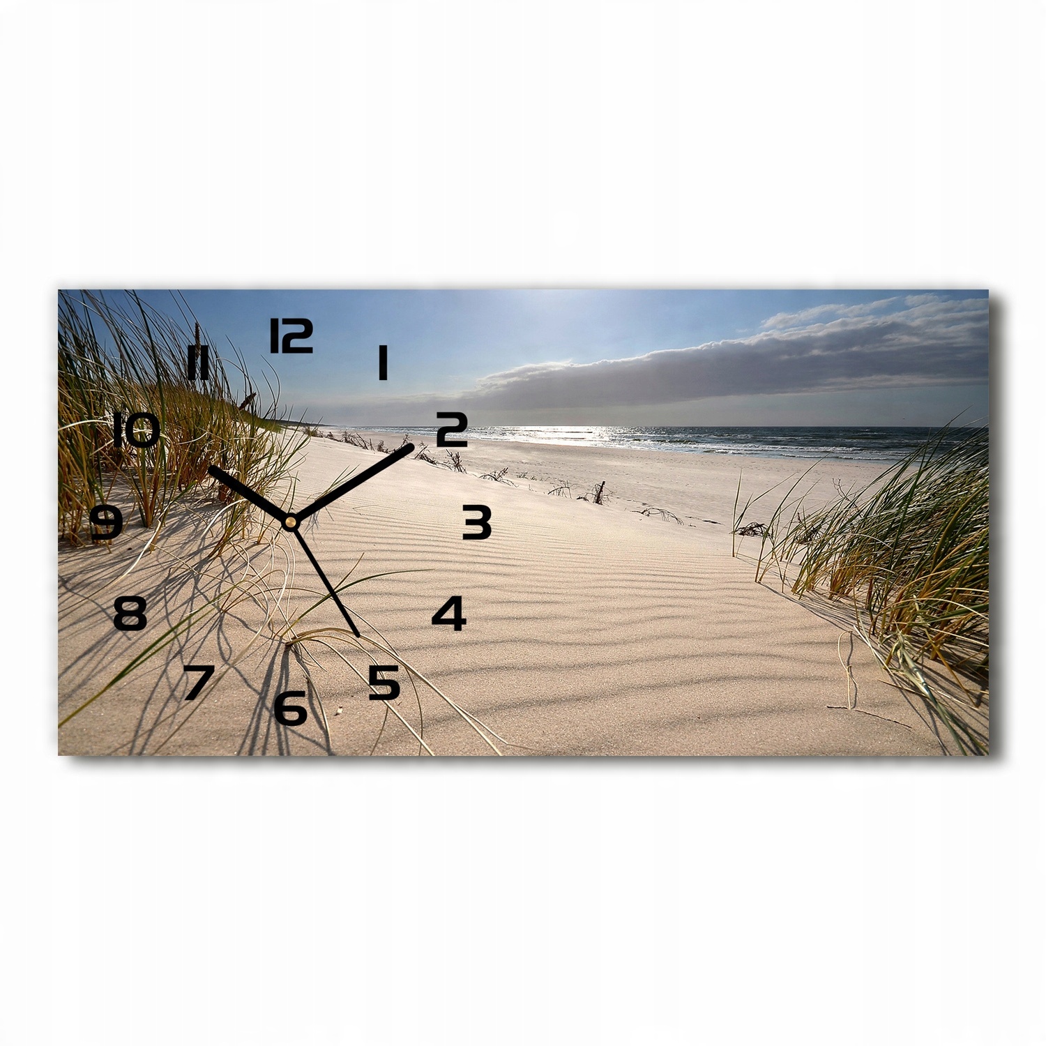 

Zegar ścienny szklany cichy Mrzeżyno plaża 60x30cm