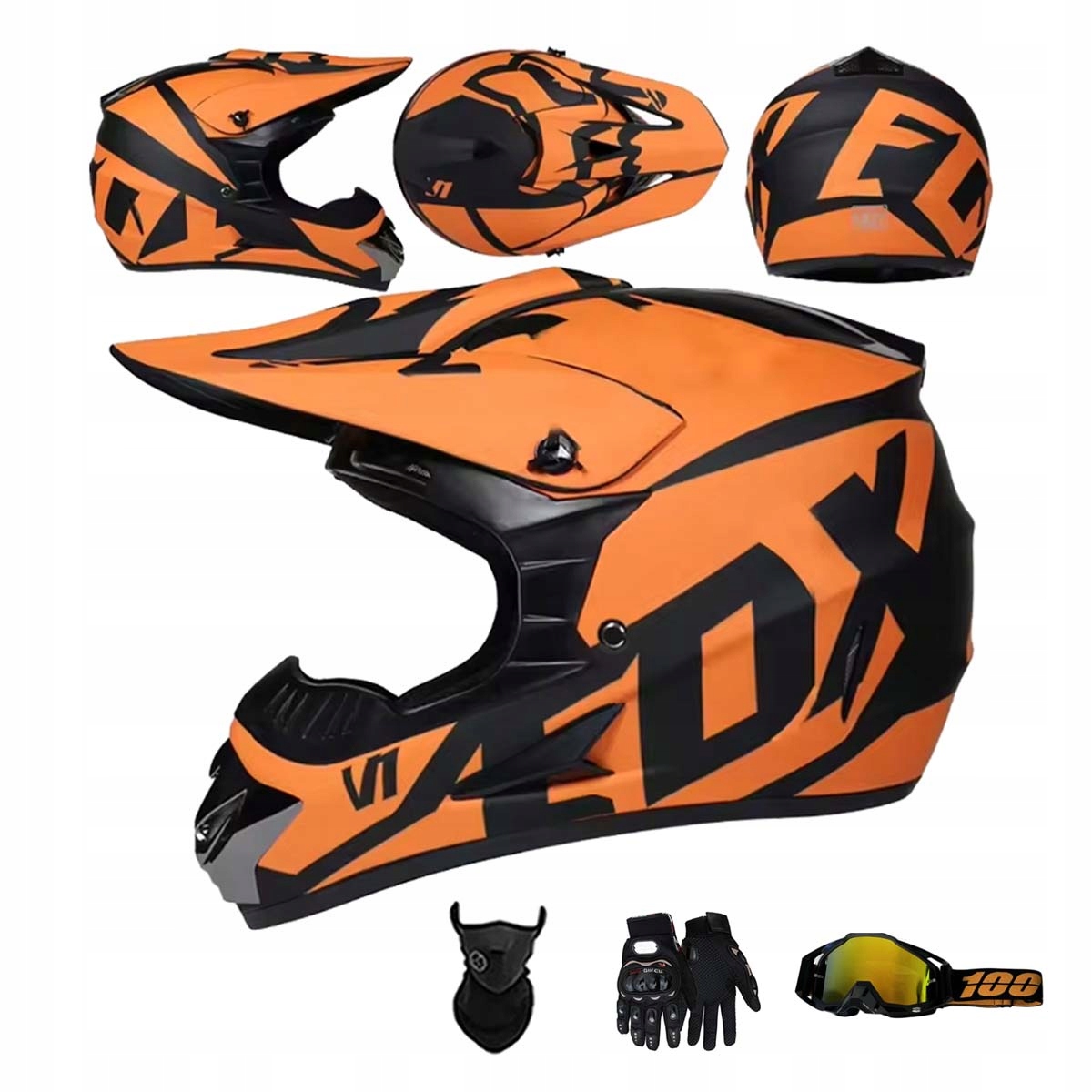 Motocyklová Přilba Lehká Enduro Quada Brýle Rukavice Maska M