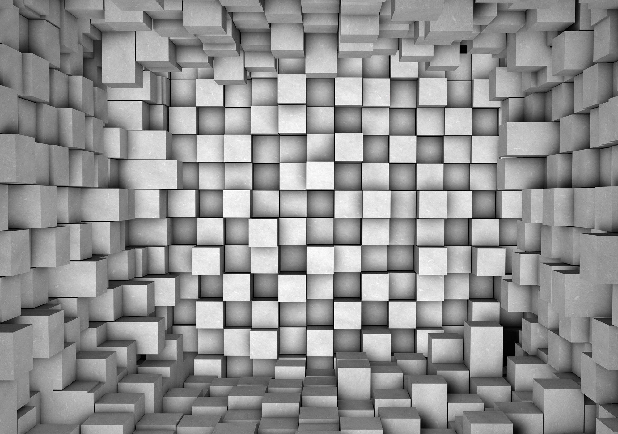 Tapeta Geometrické kostky 3D iluze prostoru moderní 300x210 lepidlo