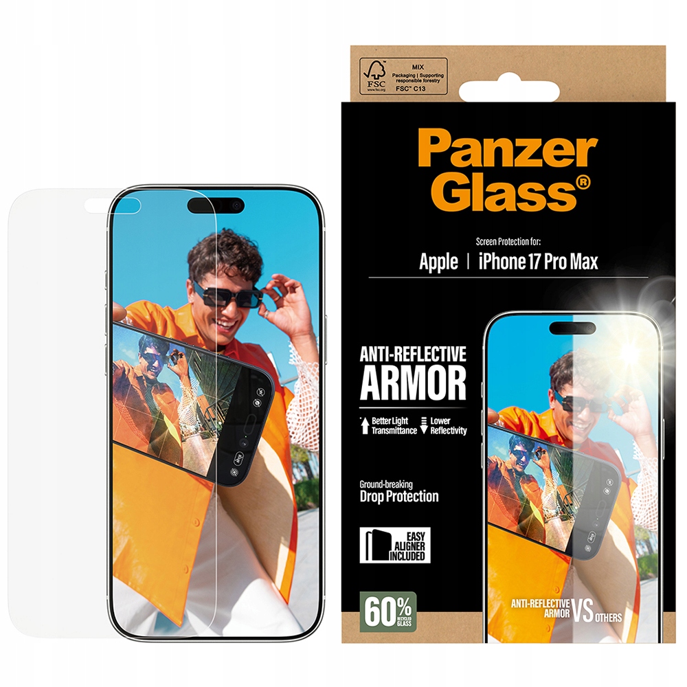 Tvrzené sklo pro Apple iPhone 17 Pro Max, odolné, 9H, PanzerGlass