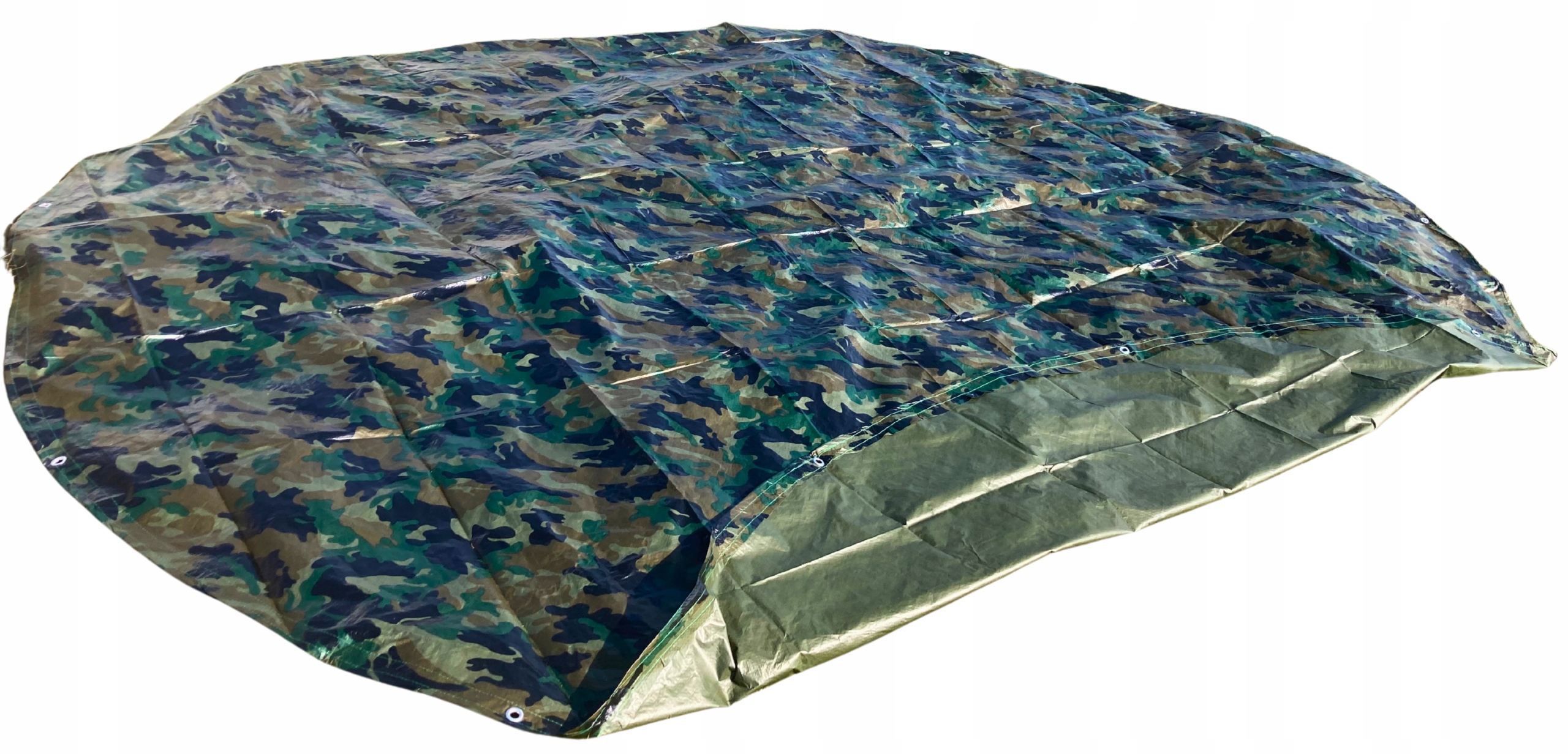 Plandeka moro gruba ogumowana okrągła okryciowa na baseny 100 g/m2 5 x 5m