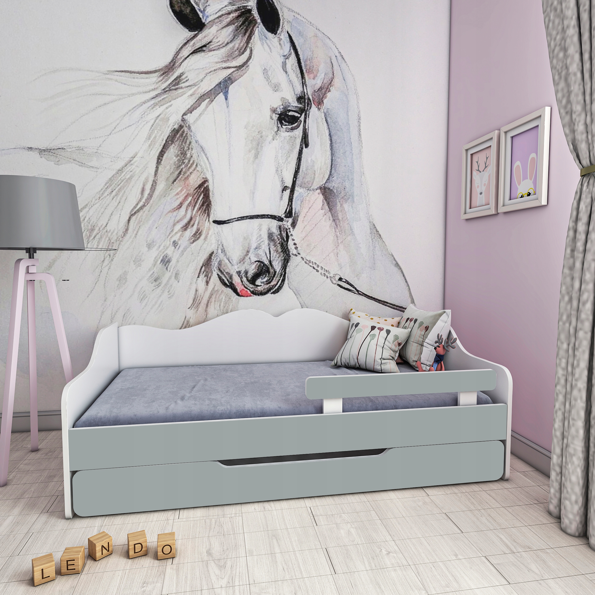 Łóżko podwójne BELLA2 160x70 wysuwane Bohater brak