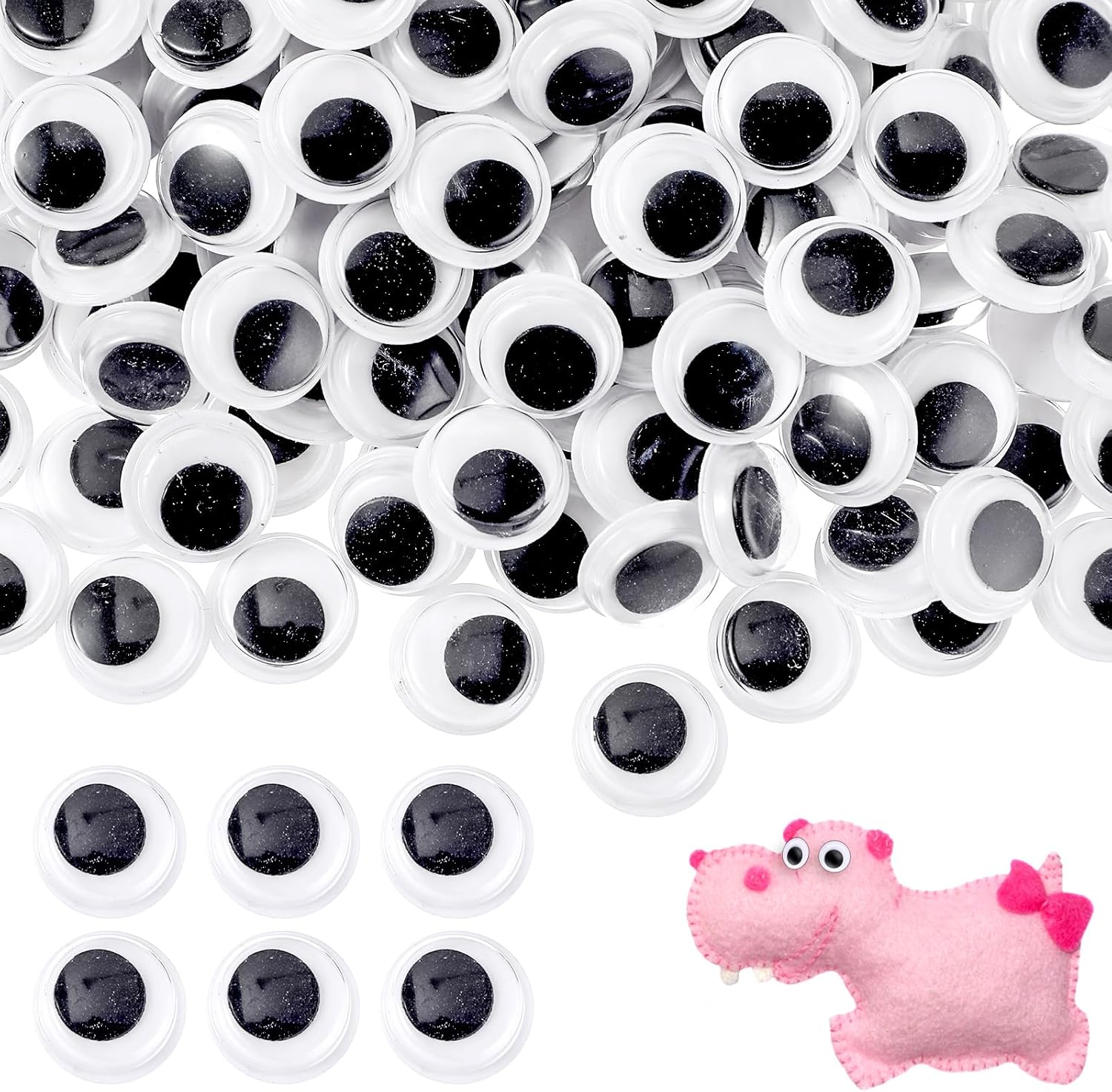 Oči Pohyblivé Samolepící 12 MM Sada 300 Ks Pro Ruční Práce Diy