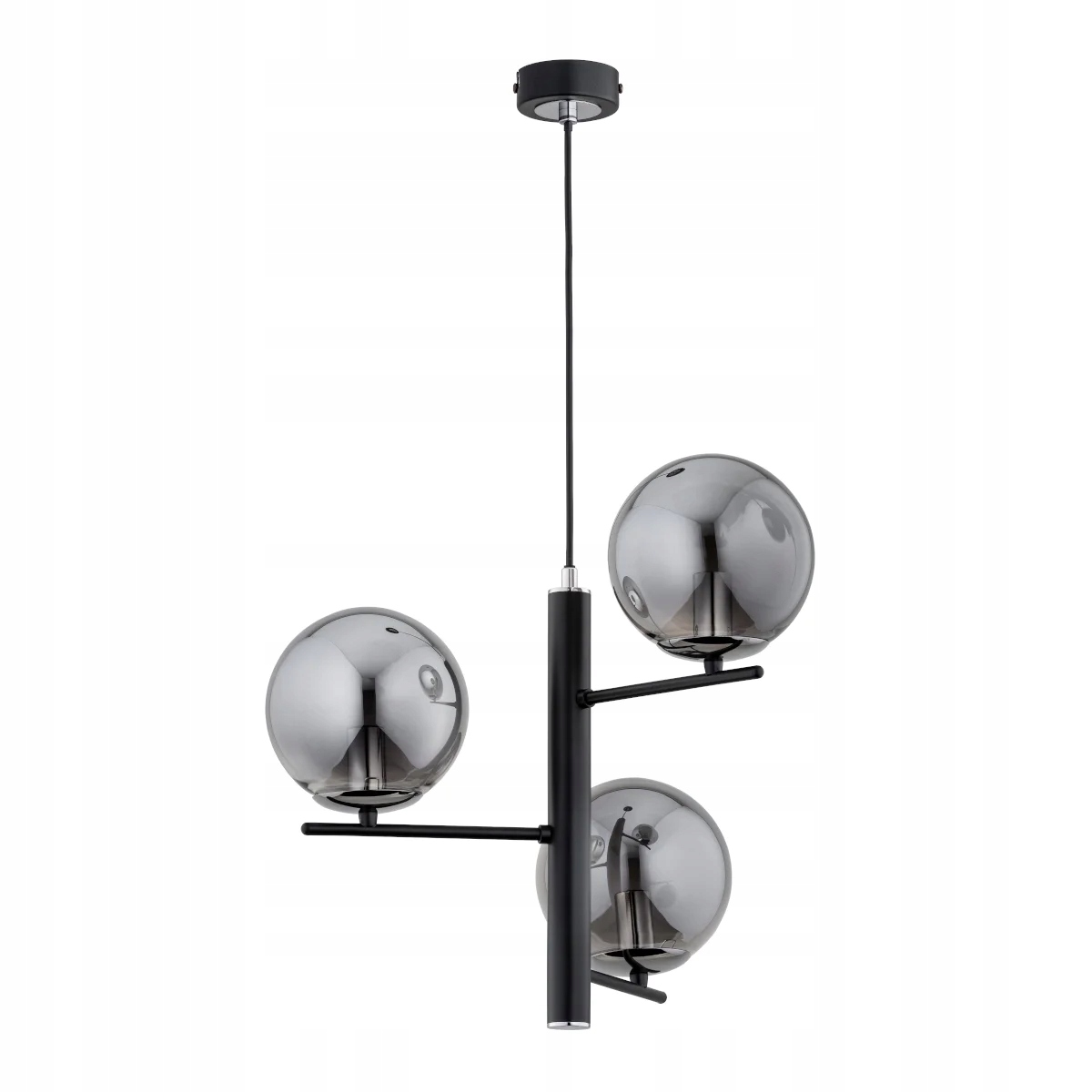Moderní závěsná lampa 3xE14 černá sklo Lamur Alfa