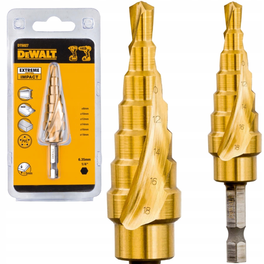 

Dewalt DT5027 Wiertło Stożkowe Stopniowe 8-18mm