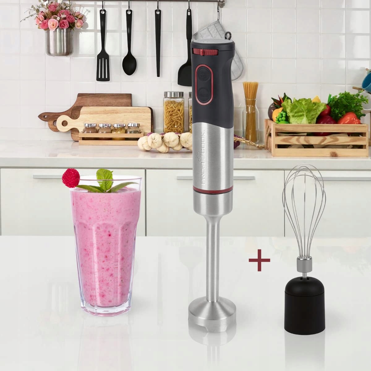 PROFICOOK Blender Ręczny 2w1 Stalowy Do Smoothie 1000W — miniatura 6