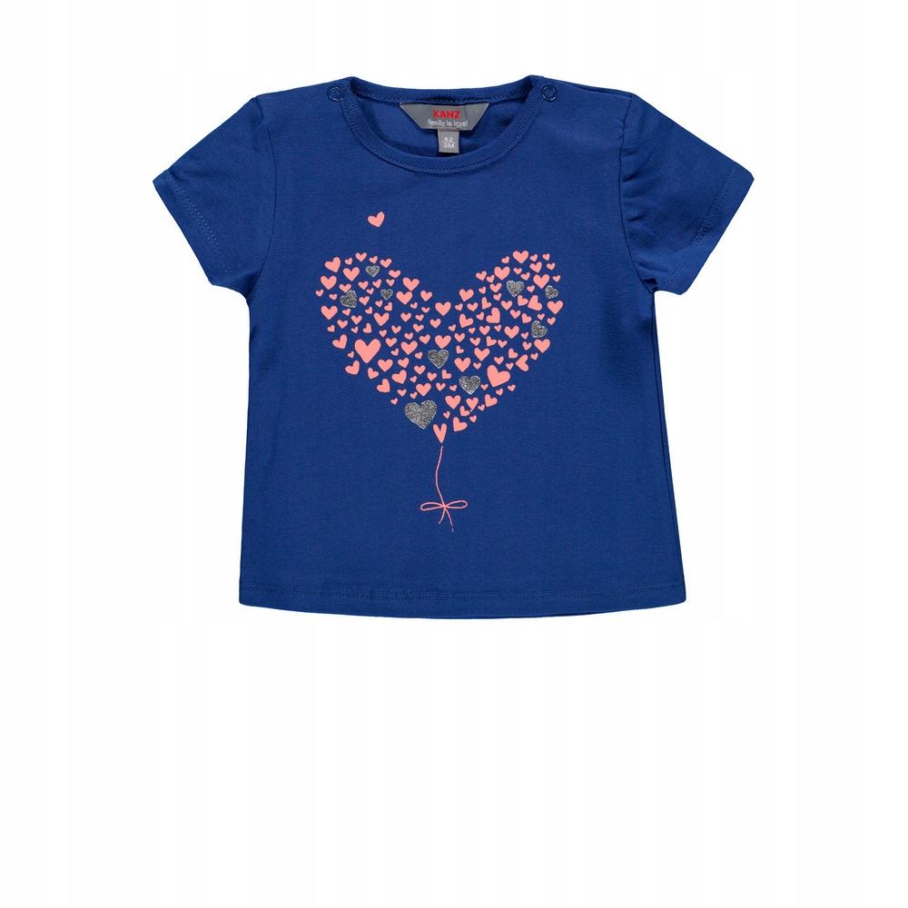 Dziewczęca bluzka z krótkim rękawem, r. 86