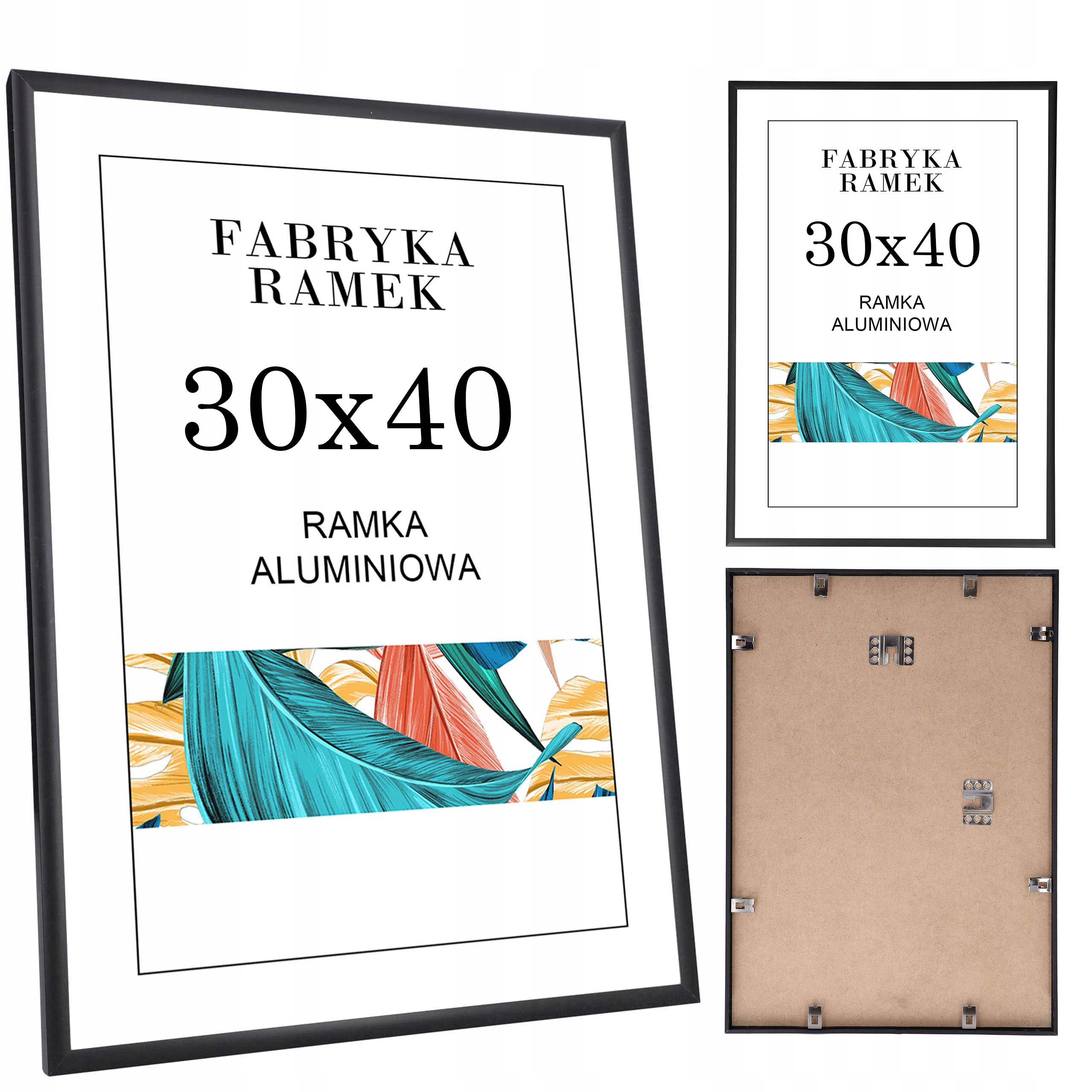 

Ramka 30x40 ramki na zdjęcia aluminiowa czarna