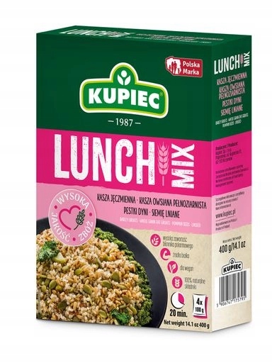 Levně 6 x Kupiec Lunch Mix ječná kaše, ovesná kaše (karton) 4x100 g