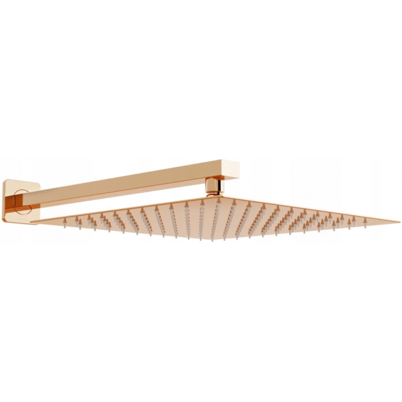 Mexen dažďová sprcha slim 30 x 30 cm s sprchovým ramenom, zlatoružová